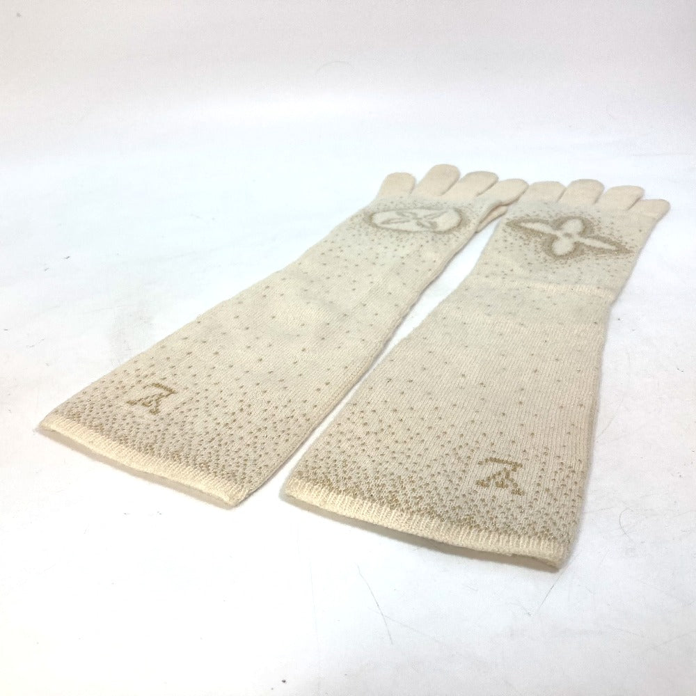Louis Vuitton Glove Cashmere, Acetate Ivorytype Logo Gonpoliana Glitter Lv Women 22