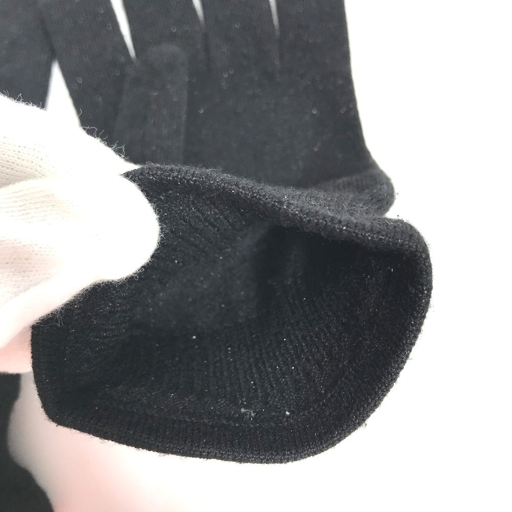 Louis Vuitton Gloves Cashmere, Silk Black Knit Monogram Lame Women