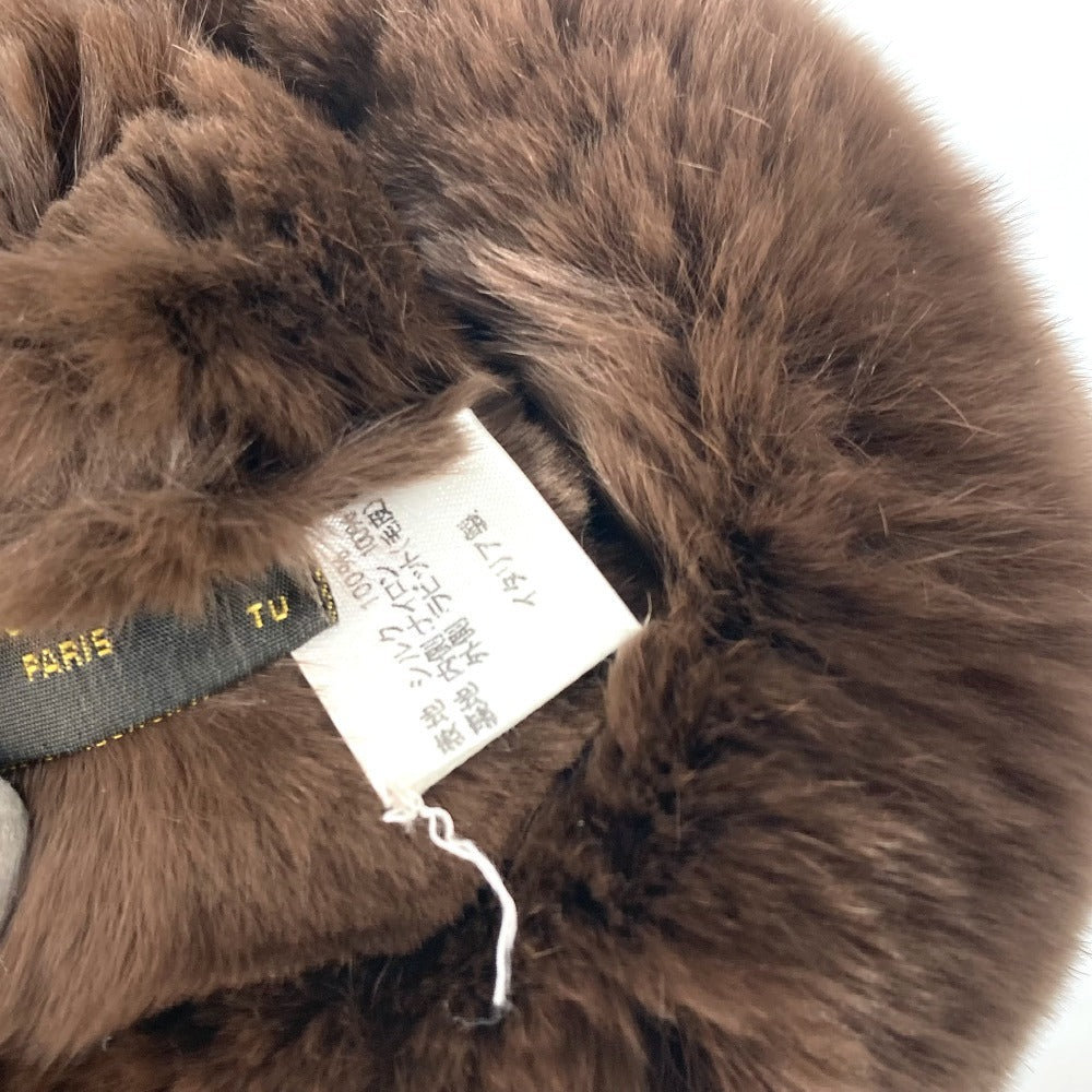 Louis Vuitton Gloves M74273 Silk , Rabbit Brown Monogram Fur Morphle Igloo Mittens