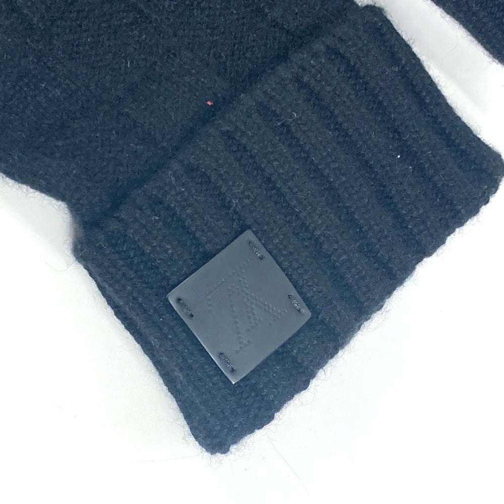 Louis Vuitton Gloves M72682 Cashmere Black Leather Patches Gon Helsinki Damier