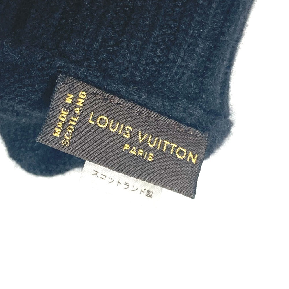 Louis Vuitton Gloves M72682 Cashmere Black Leather Patches Gon Helsinki Damier
