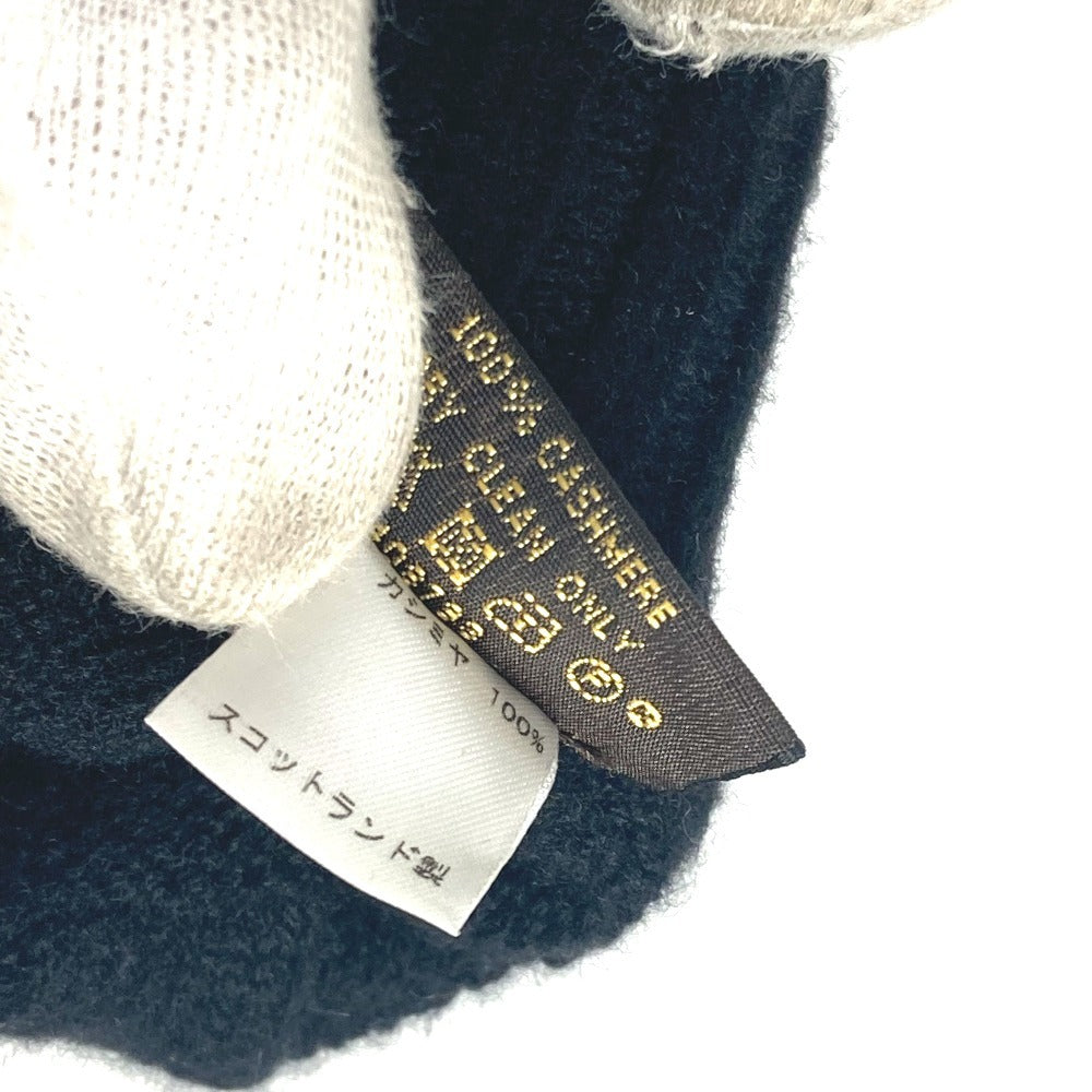 Louis Vuitton Gloves M72682 Cashmere Black Leather Patches Gon Helsinki Damier