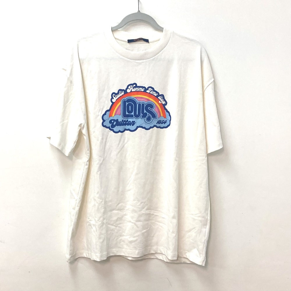 Louis Vuitton Short Sleeve T-Shirt 1Ab4Up Cotton White 23Stainless Steel Rainbow Printed T-Shirt