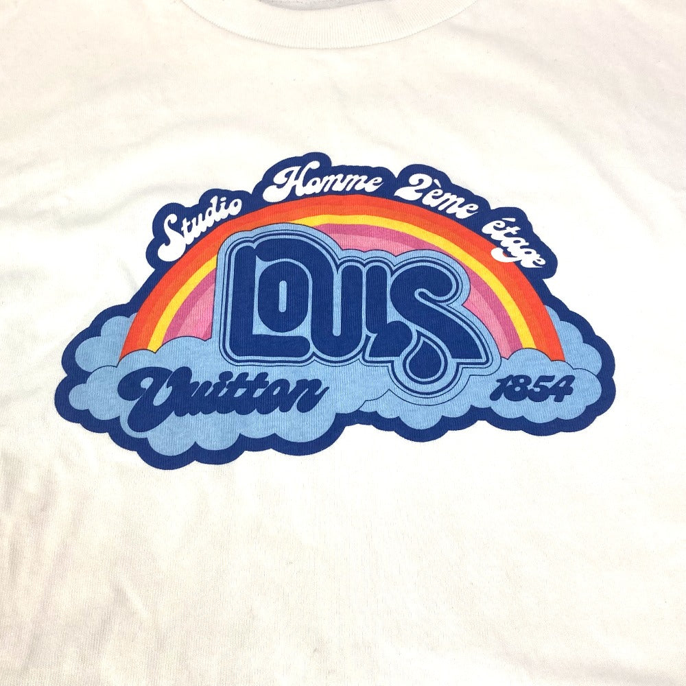 Louis Vuitton Short Sleeve T-Shirt 1Ab4Up Cotton White 23Stainless Steel Rainbow Printed T-Shirt