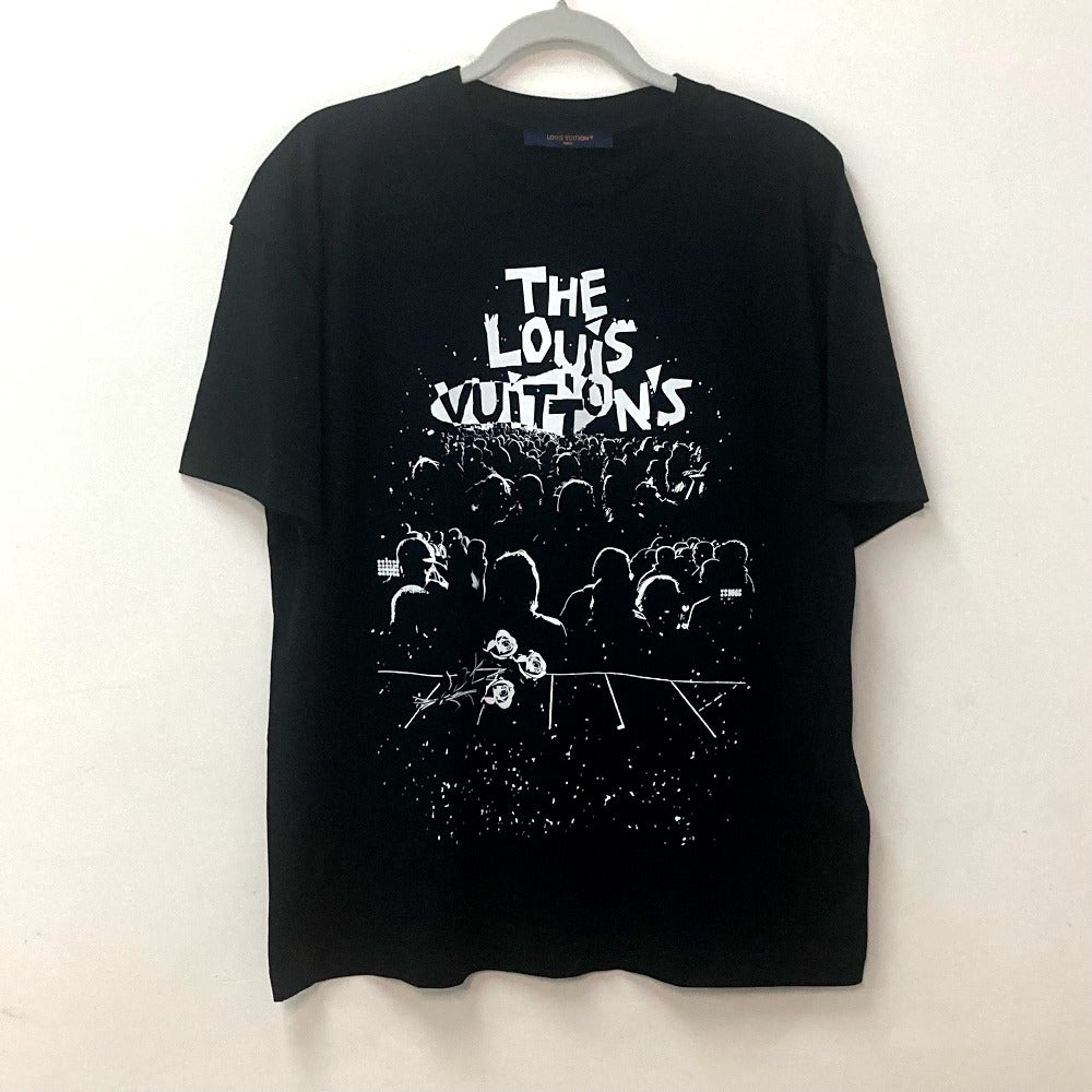 Louis Vuitton Short Sleeve T-Shirt 1Aarpb Cotton Black Lv Concert Print T-Shirt Mens S