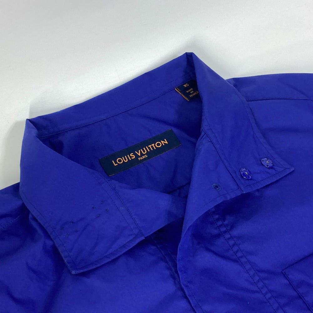 Louis Vuitton Short Sleeve Shirt Cotton, Nylon Blue 22Stainless Steel Lv Spread Short Sleeve Mens Xs