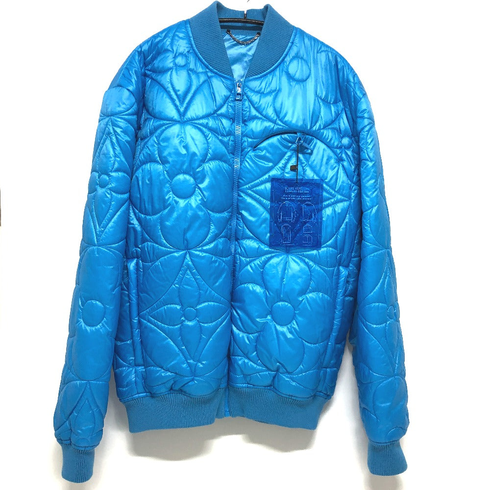 Louis Vuitton Down Jacket Rm221Q Nylon Blue Flower Quilted Mens 50