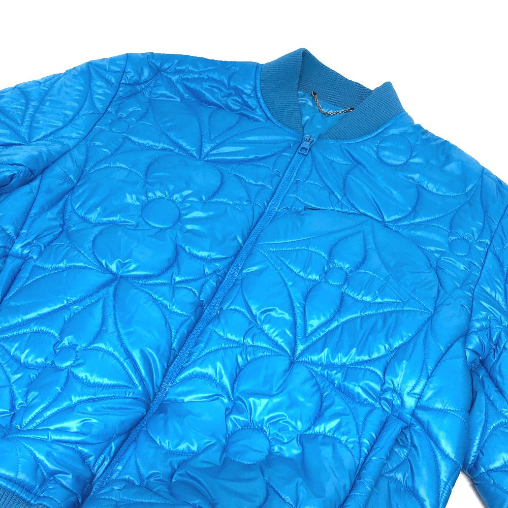 Louis Vuitton Down Jacket Rm221Q Nylon Blue Flower Quilted Mens 50