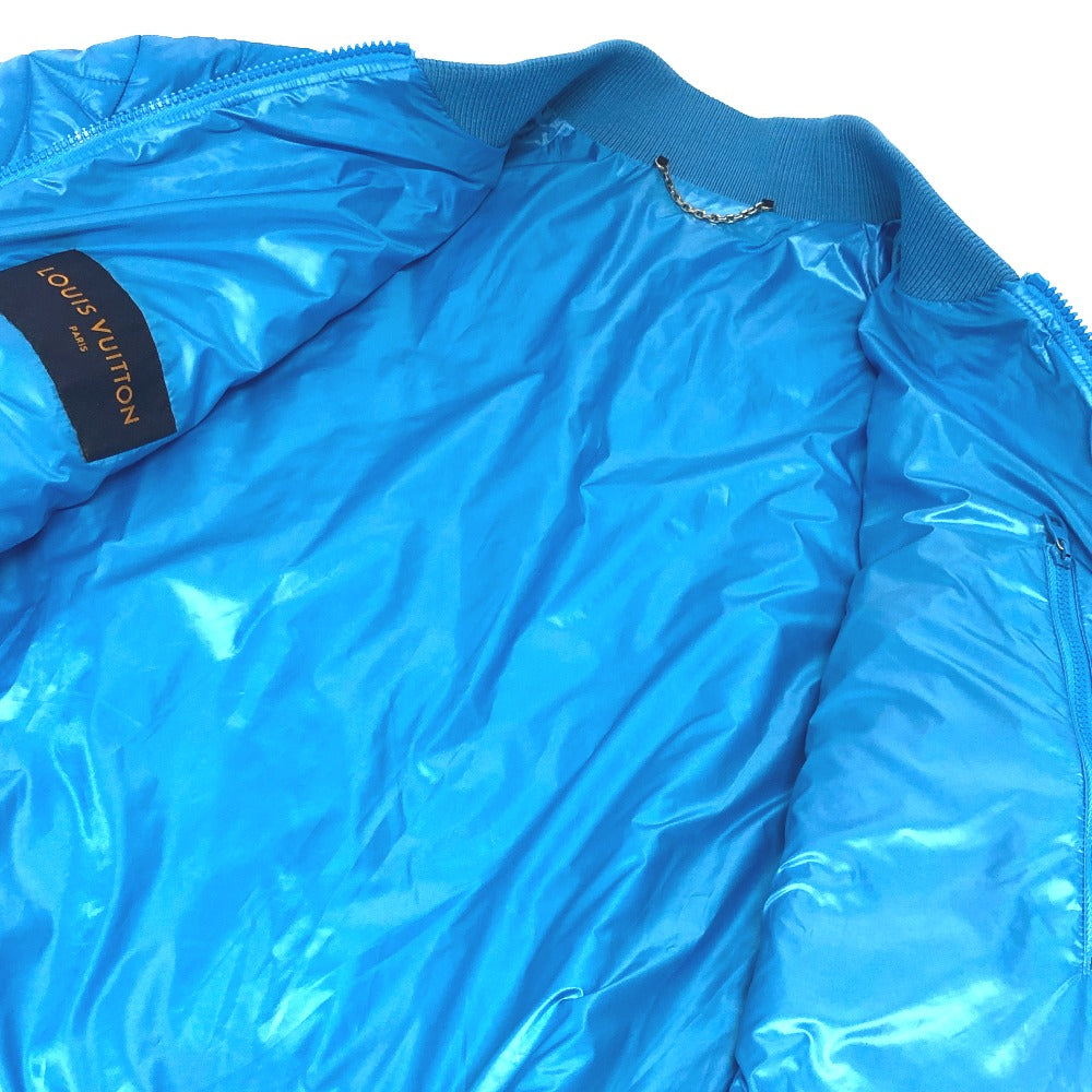 Louis Vuitton Down Jacket Rm221Q Nylon Blue Flower Quilted Mens 50