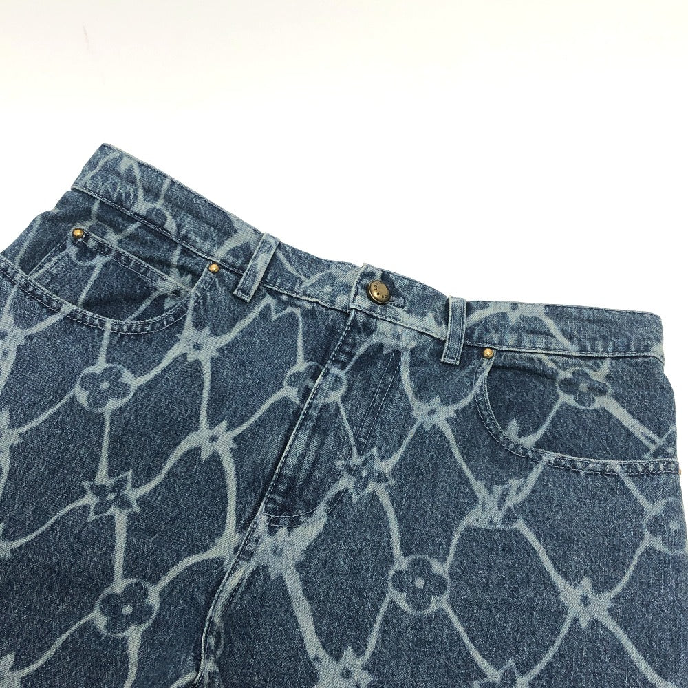 Louis Vuitton Pants 1Afqfd Denim Blue Monogram Print 29