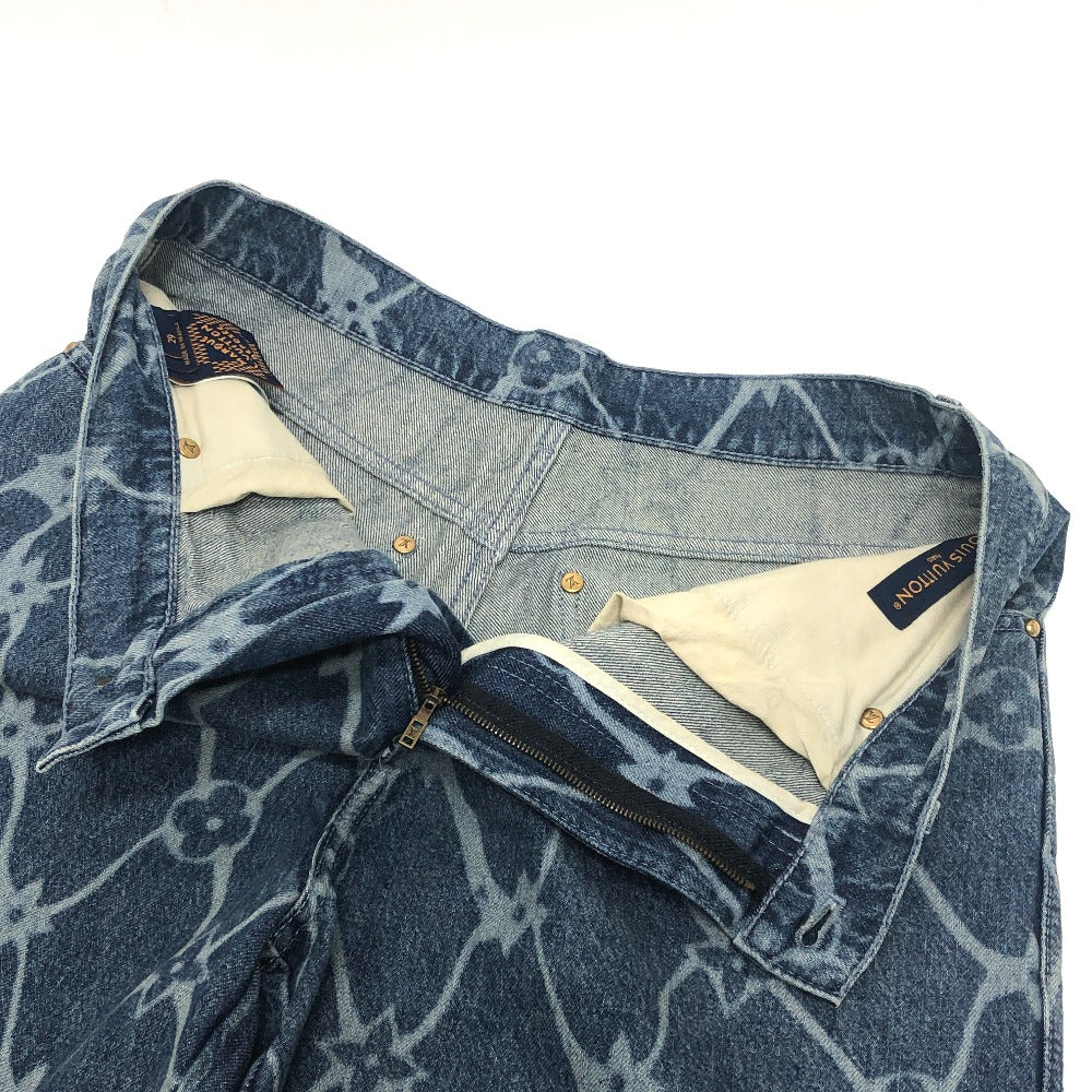 Louis Vuitton Pants 1Afqfd Denim Blue Monogram Print 29