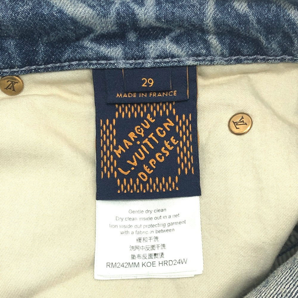 Louis Vuitton Pants 1Afqfd Denim Blue Monogram Print 29