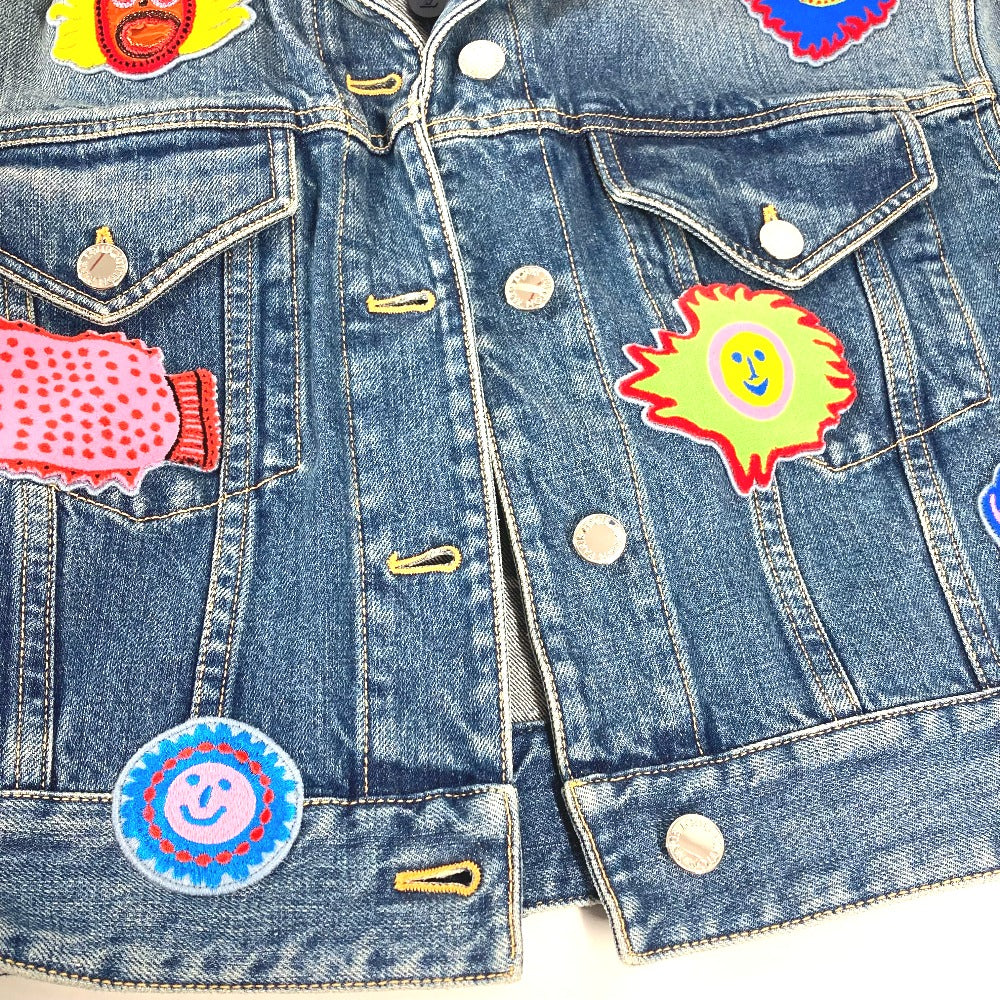 Louis Vuitton Jacket Cotton Blue Kusama Yayoi Collaboration Patch Jacket Women 36