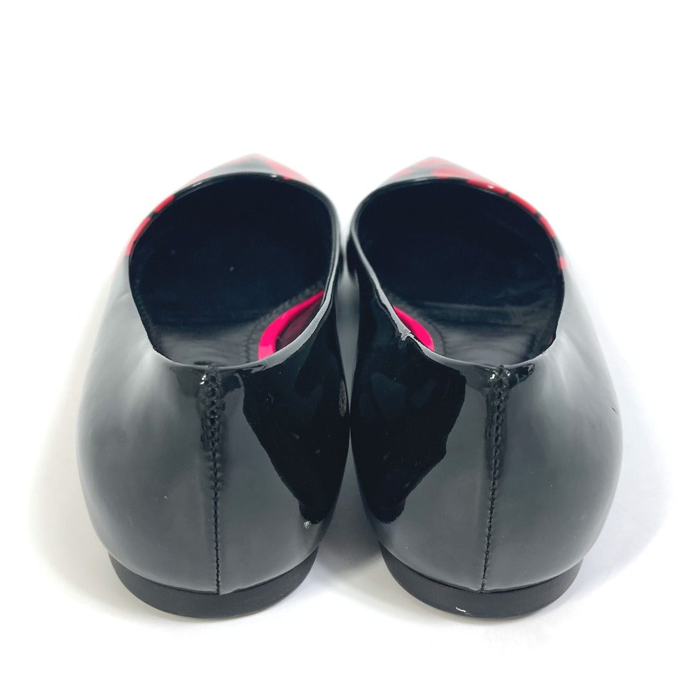 Louis Vuitton Leather Shoes Patent Leather Black X Pink Pumps Petanko Monogram Graffiti 34