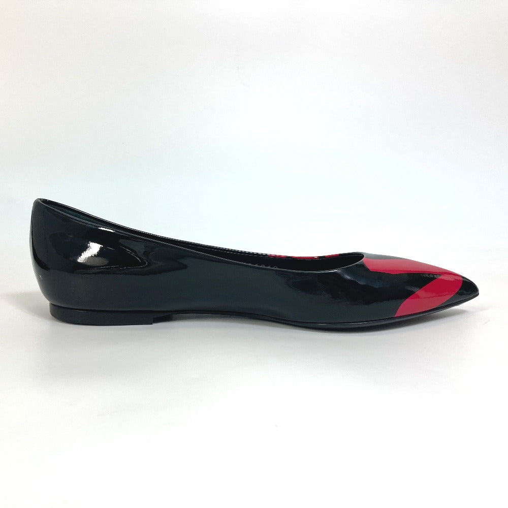 Louis Vuitton Leather Shoes Patent Leather Black X Pink Pumps Petanko Monogram Graffiti 34