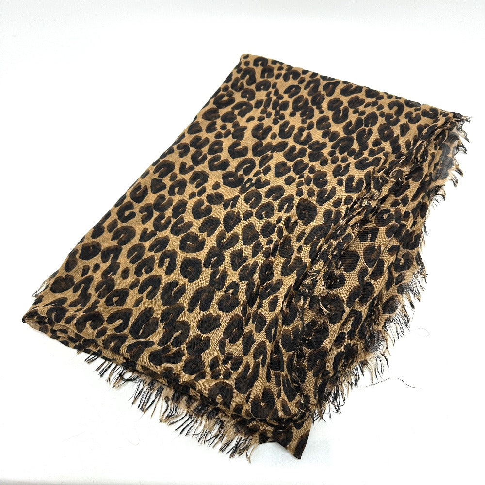Louis Vuitton Shawl M72215 Silk Brown Etole Leopard Women