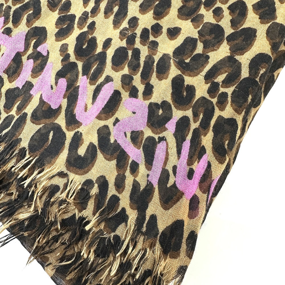 Louis Vuitton Shawl M72215 Silk Brown Etole Leopard Women