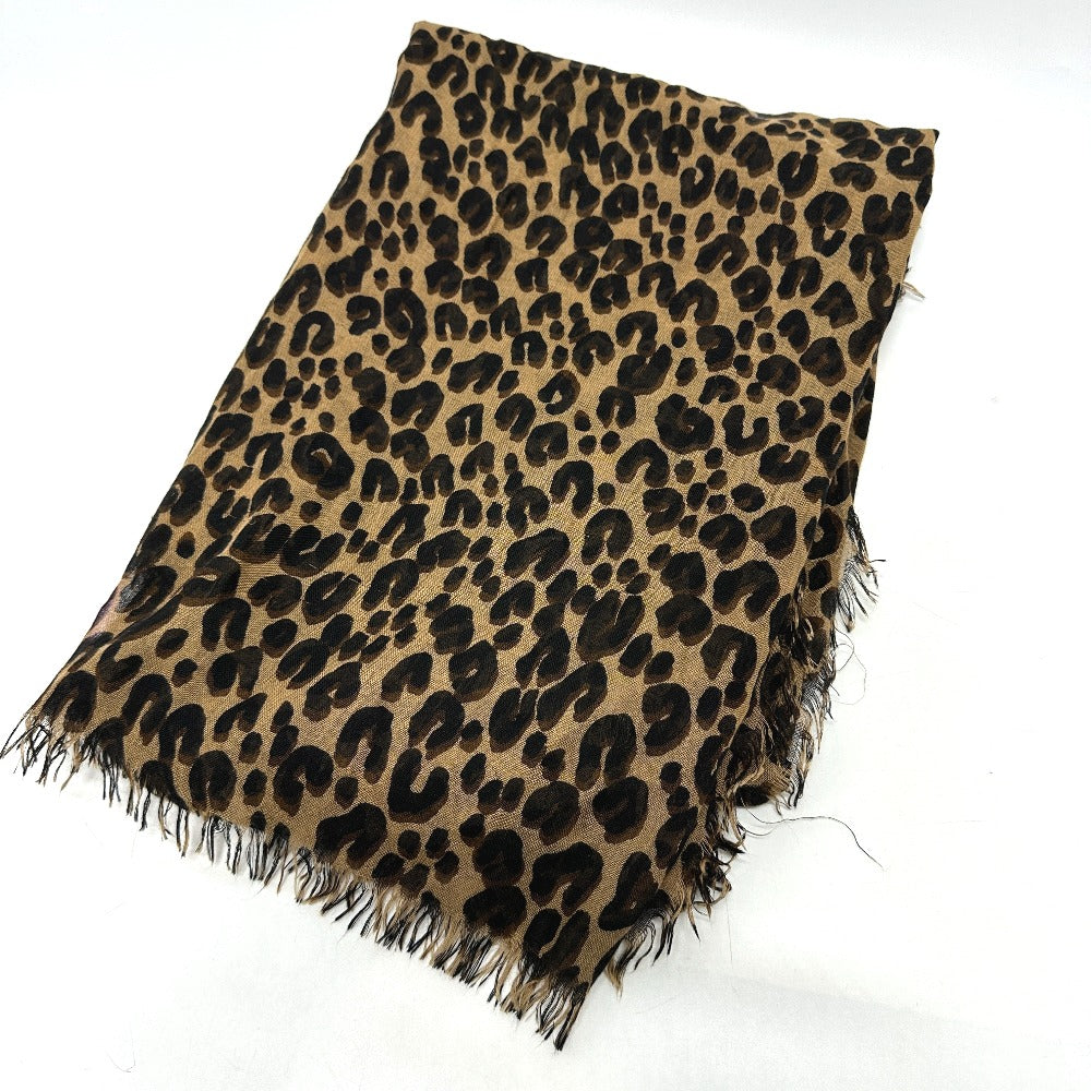 Louis Vuitton Shawl M72215 Silk Brown Etole Leopard Women