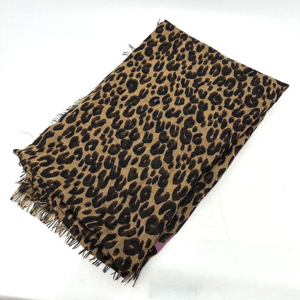Louis Vuitton Shawl M72215 Silk Brown Etole Leopard Women