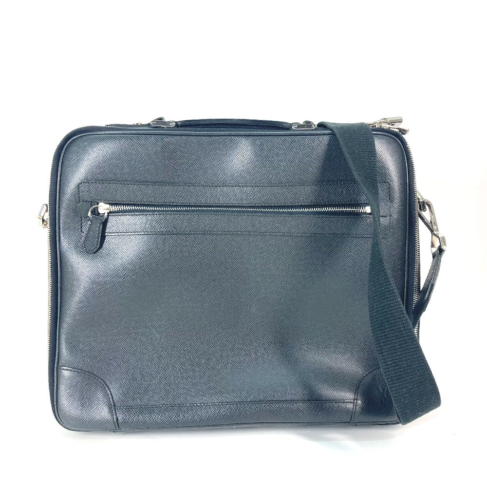 Louis Vuitton Business Bag M32522 Taiga Leather Black Taiga Porto Ordinatour Odessa Mens
