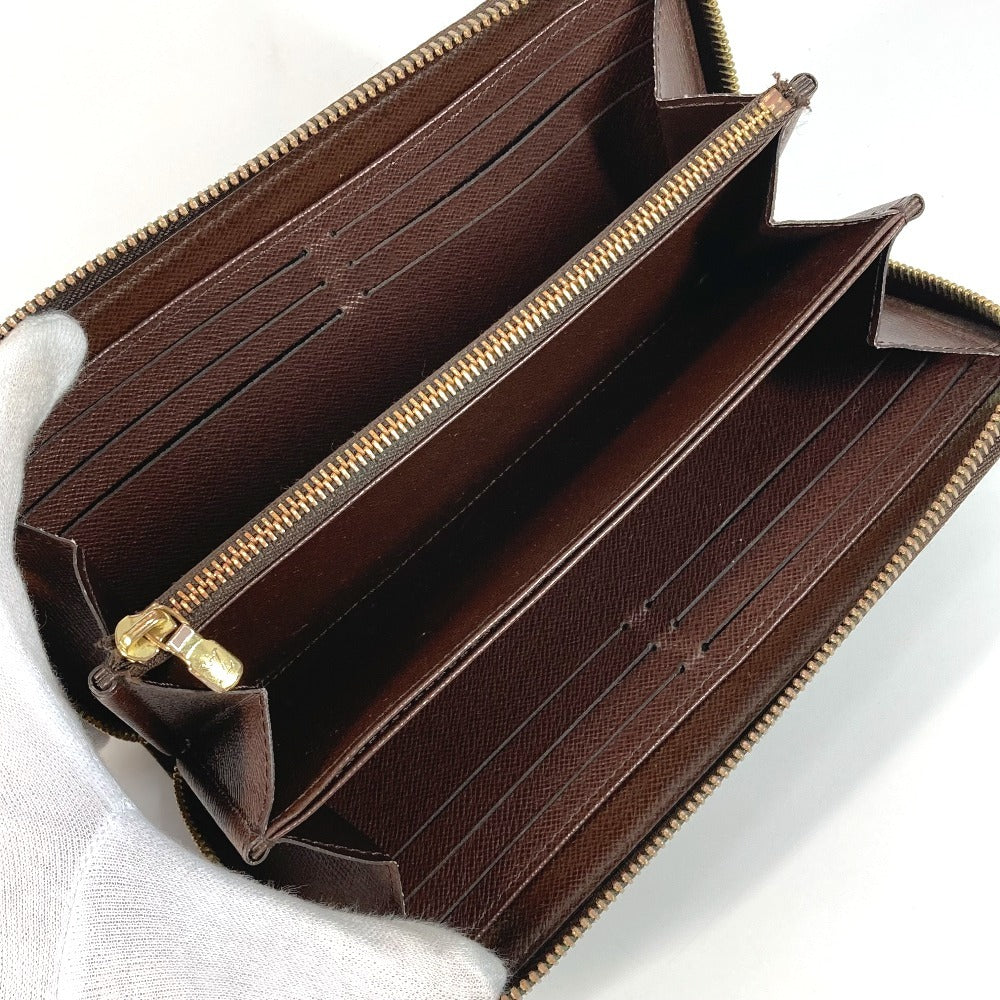 Louis Vuitton Long Wallet Purse N41661 Damier Canvas Brown Damier Zippy Wallet Unisex(Unisex)