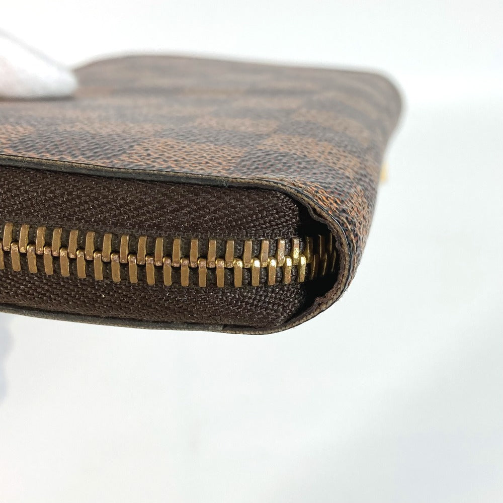 Louis Vuitton Long Wallet Purse N41661 Damier Canvas Brown Damier Zippy Wallet Unisex(Unisex)