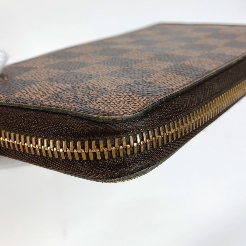 Louis Vuitton Long Wallet Purse N41661 Damier Canvas Brown Damier Zippy Wallet Unisex(Unisex)