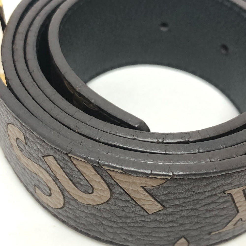 Louis Vuitton Belt Mp016 Leather Brown 17Aw Louis Vuitton X Supreme Monogram Saintur Lv Initial