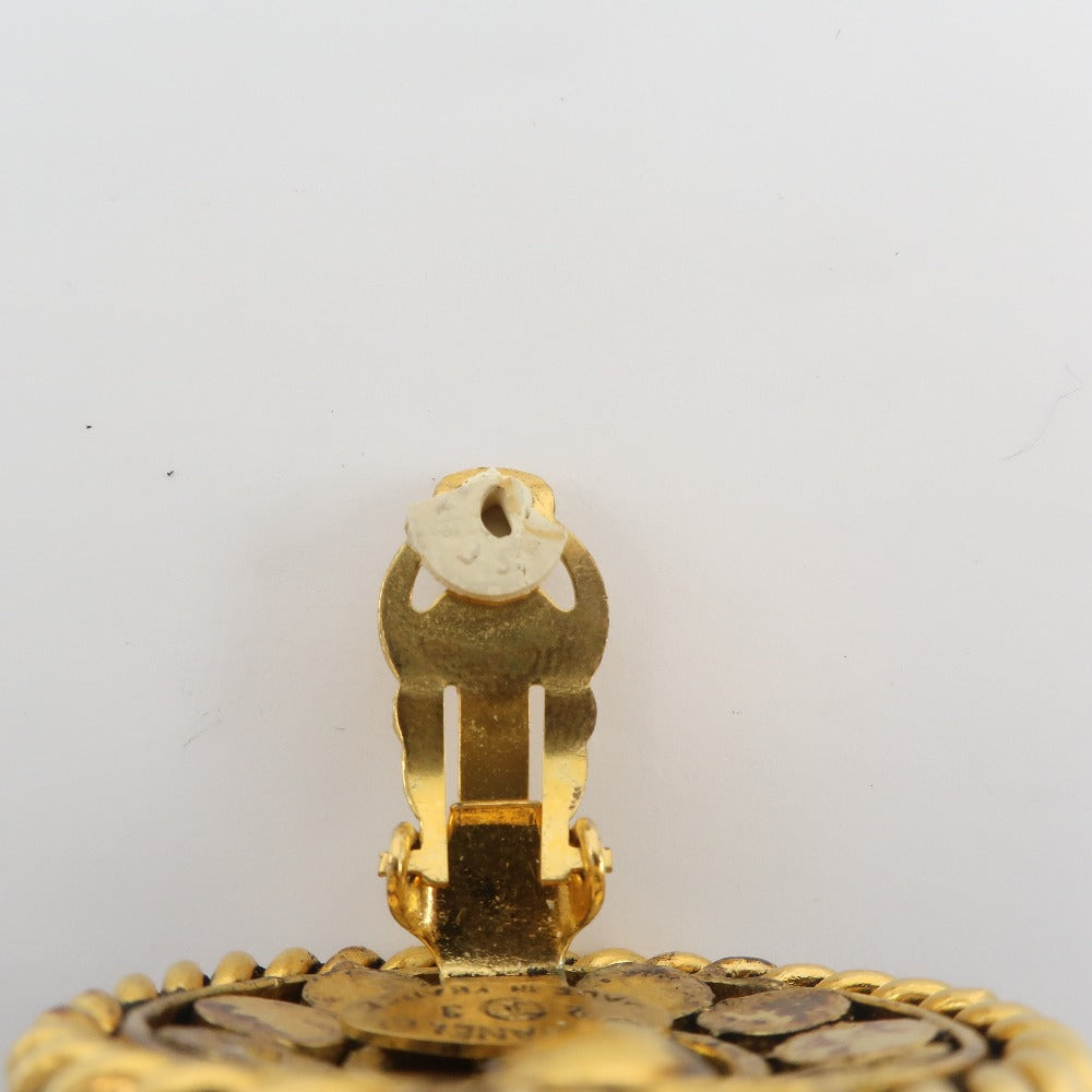 Chanel Earring Plated Gold, Rhinestones Blue Women