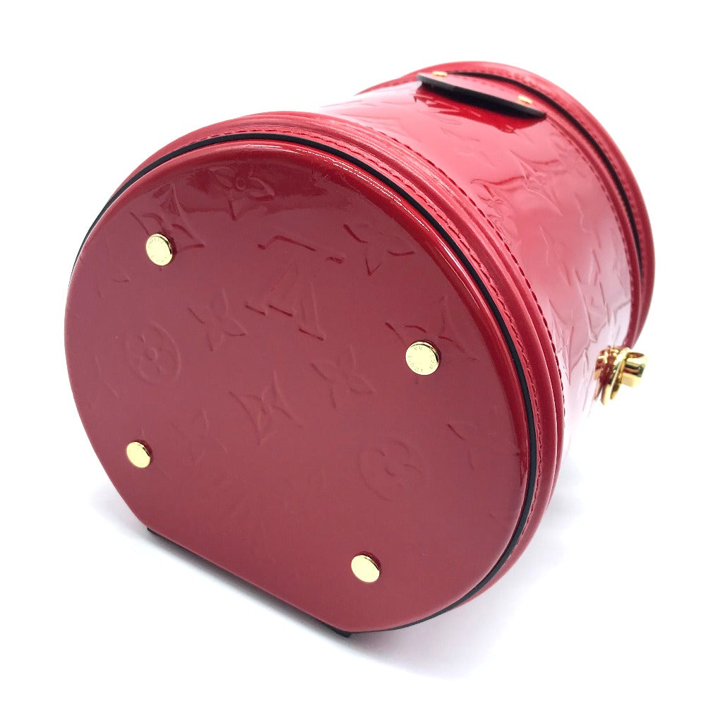 Louis Vuitton Handbag M53998 Patent Leather Red Monogram Vernis Cannes Pm Women