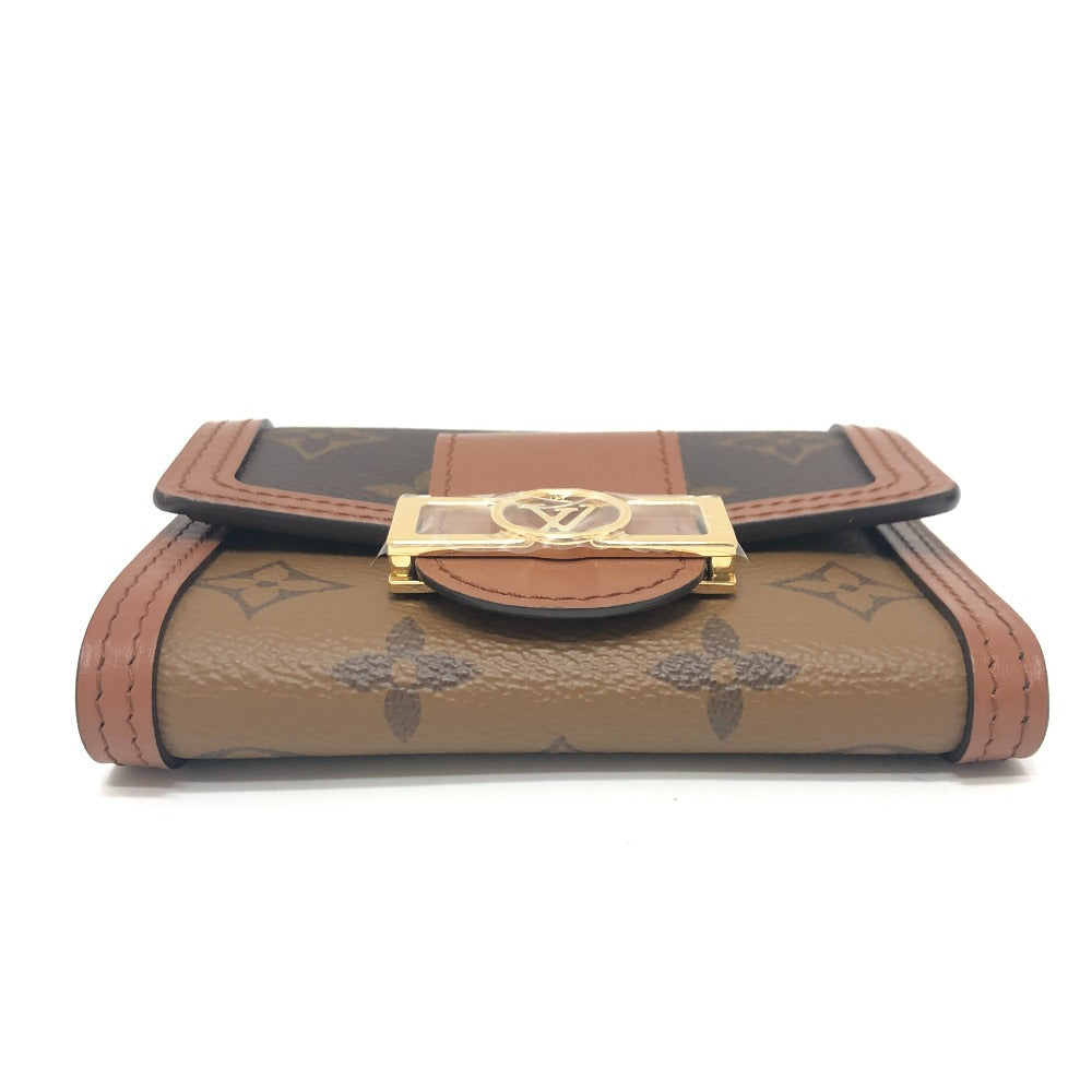 Louis Vuitton Trifold Wallet M68725 Monogram Reverse Canvas Brown Portefeuille Dauphine Women