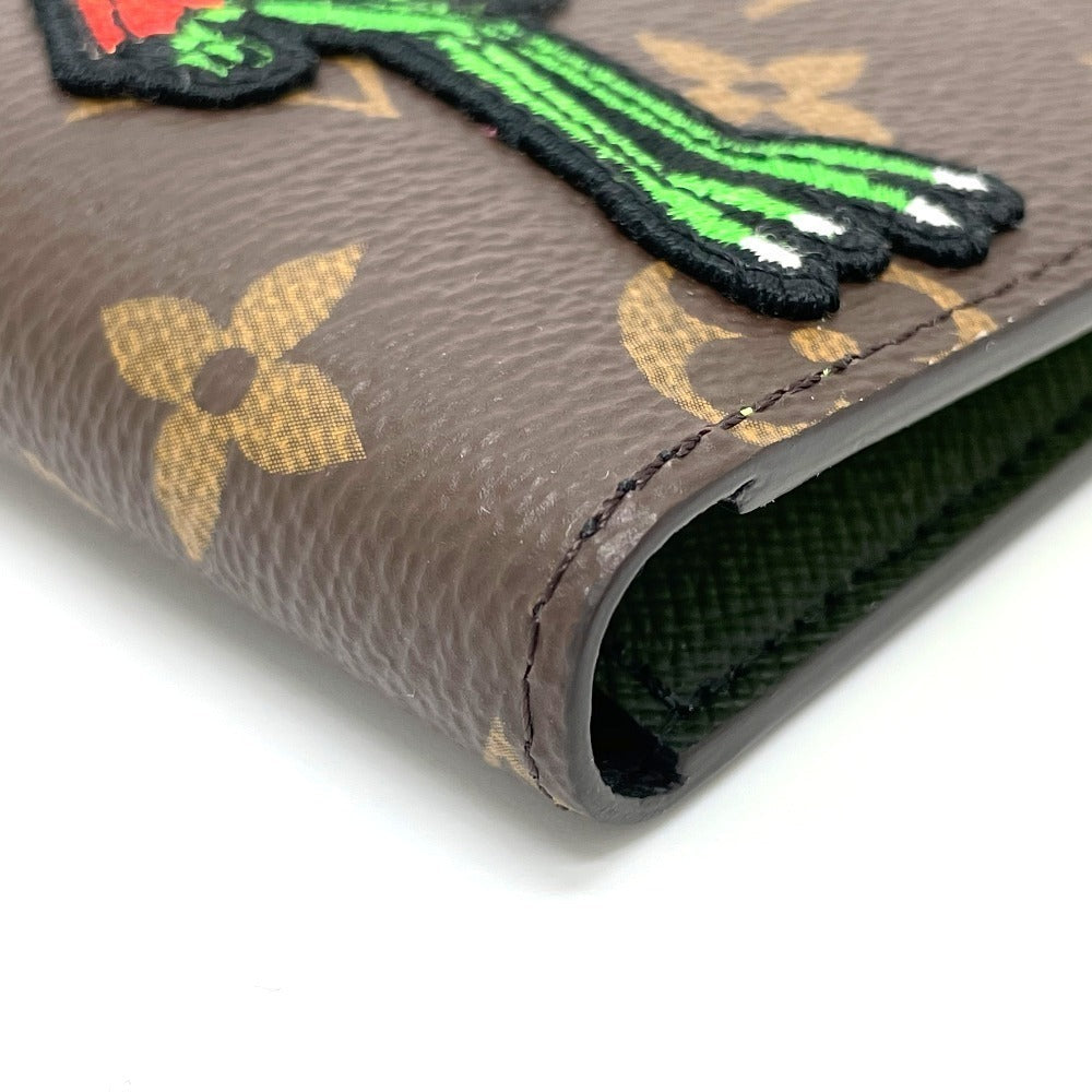 Louis Vuitton Folded Wallet Monogram Canvas Brown Animal Monogram Portefeuille Slender Nm Mens