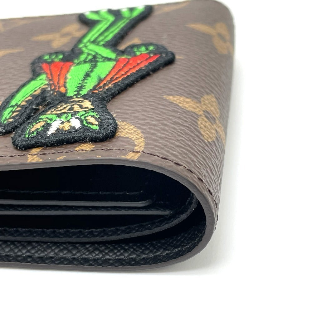 Louis Vuitton Folded Wallet Monogram Canvas Brown Animal Monogram Portefeuille Slender Nm Mens