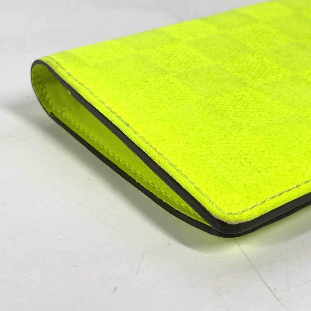 Louis Vuitton Long Wallet Purse N62230 Damier Anfini Leather Yellow Damier Anfini Portefeuille