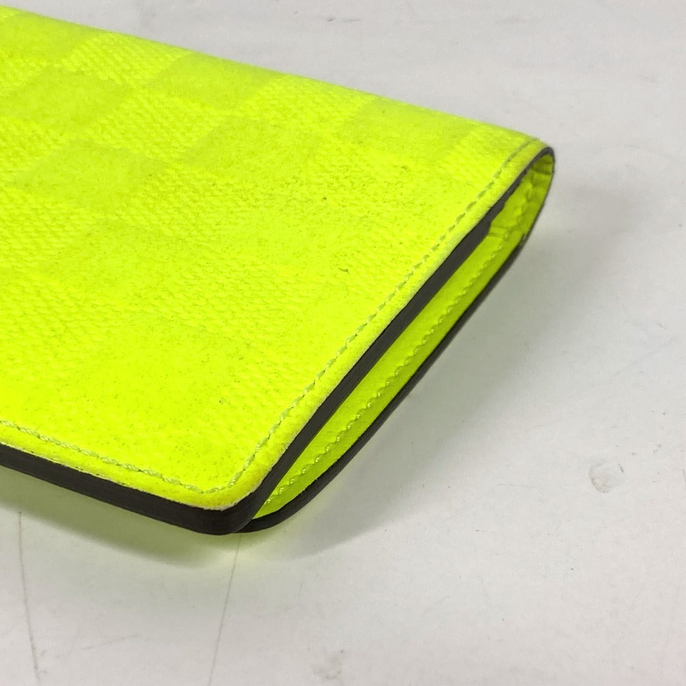 Louis Vuitton Long Wallet Purse N62230 Damier Anfini Leather Yellow Damier Anfini Portefeuille