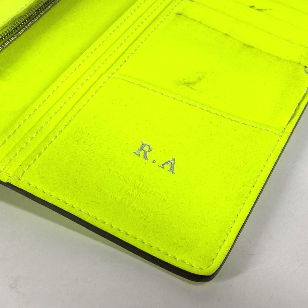 Louis Vuitton Long Wallet Purse N62230 Damier Anfini Leather Yellow Damier Anfini Portefeuille