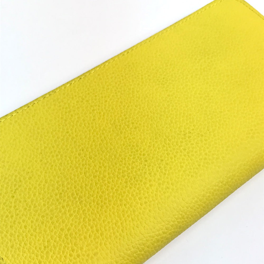 Louis Vuitton Long Wallet Purse M80852 Taurillon Clemence Leather Yellow Logo Zippy Wallet Vertical