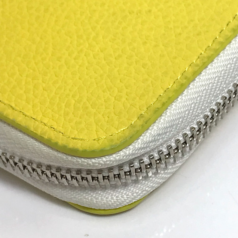Louis Vuitton Long Wallet Purse M80852 Taurillon Clemence Leather Yellow Logo Zippy Wallet Vertical