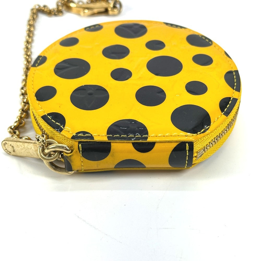 Louis Vuitton Coin Case M91569 Patent Leather Yellow Vernis Yayoi Kusama Collaboration Porto Monet