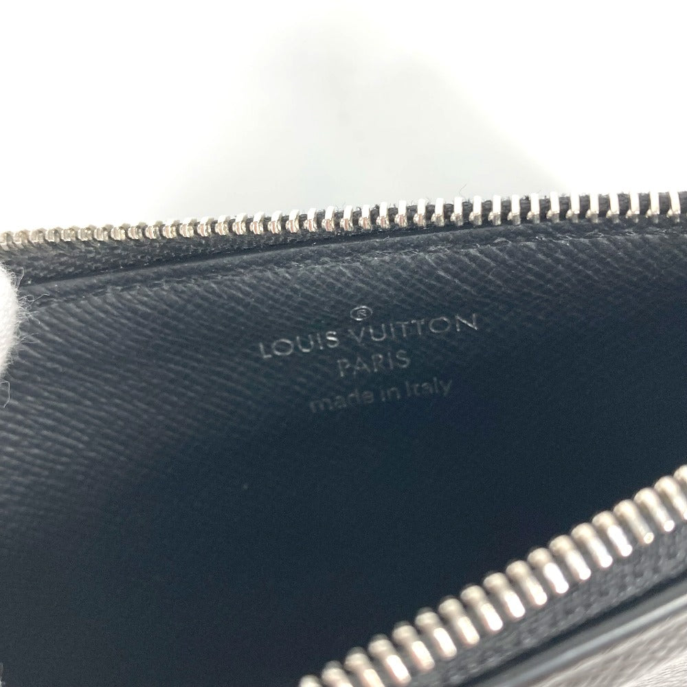 Louis Vuitton Coin Case M62914 Taiga Leather Black Taiga Coin Card Holder Mens