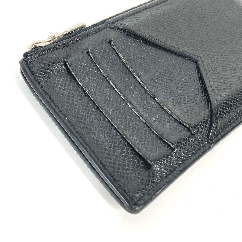 Louis Vuitton Coin Case M62914 Taiga Leather Black Taiga Coin Card Holder Mens