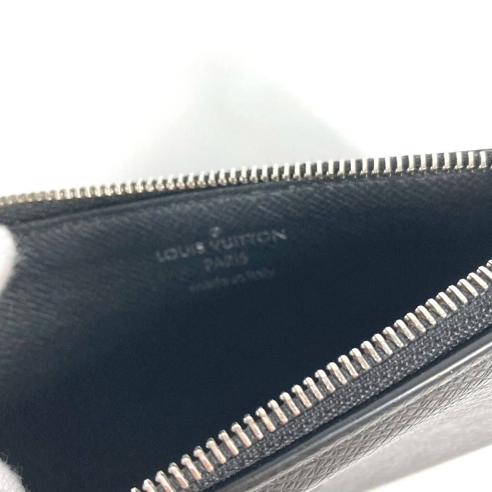 Louis Vuitton Coin Case M62914 Taiga Leather Black Taiga Coin Card Holder Mens