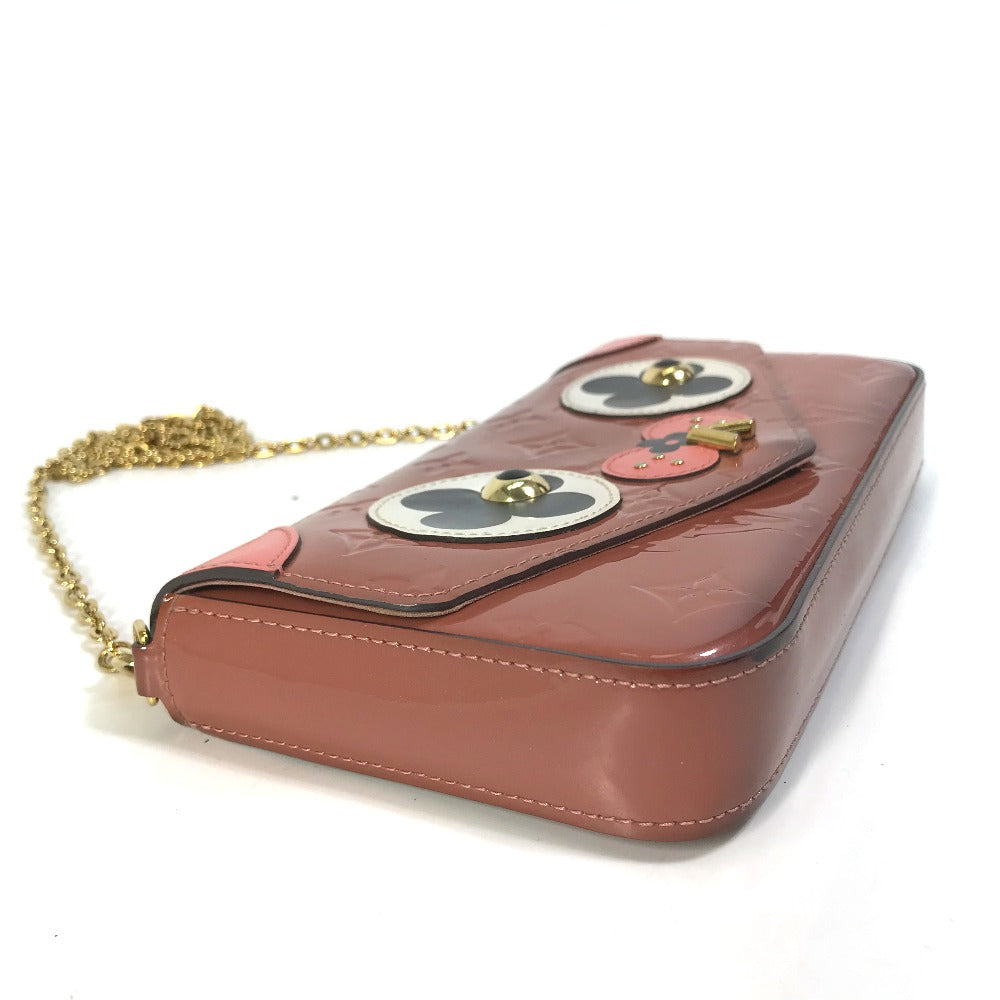 Louis Vuitton Shoulder Bag M62767 Patent Leather Pink Monogram Vernis Pochette Felice Women
