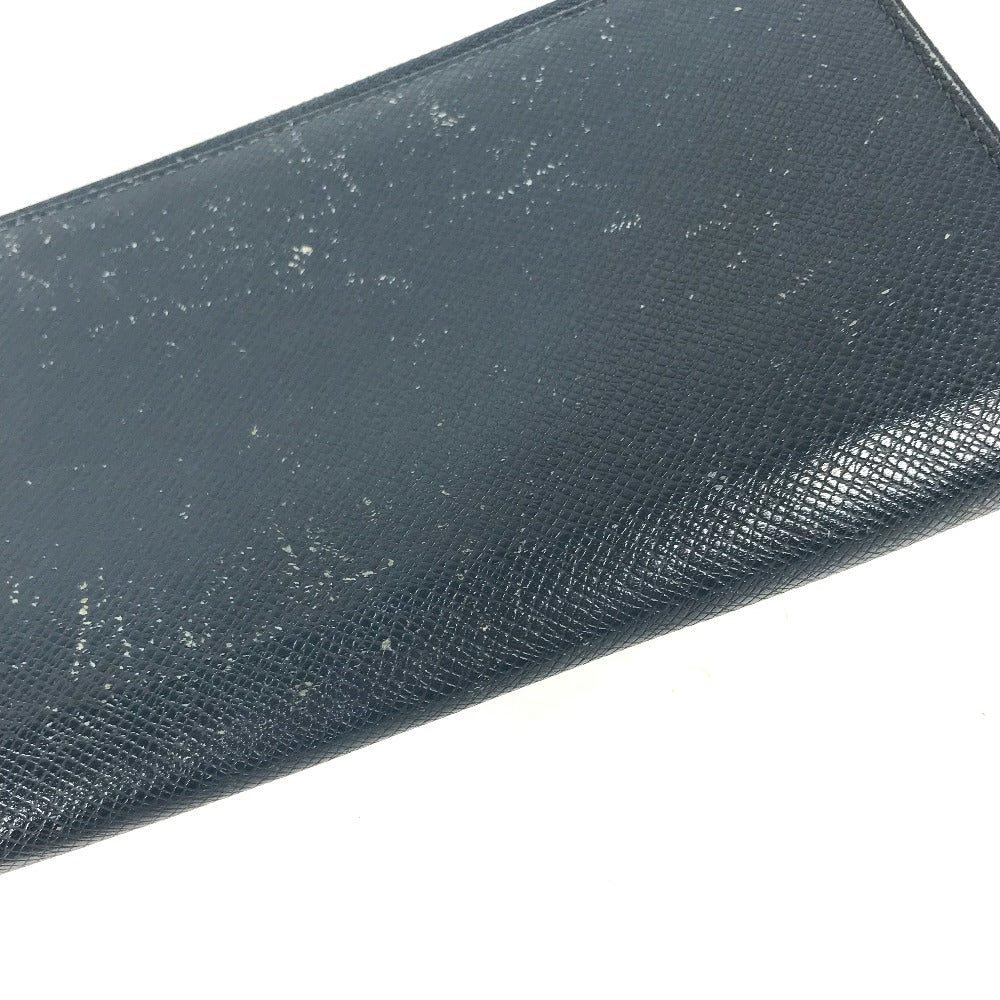 Louis Vuitton Long Wallet Purse M30515 Taiga Leather Blue Taiga Zippy Organizer Mens