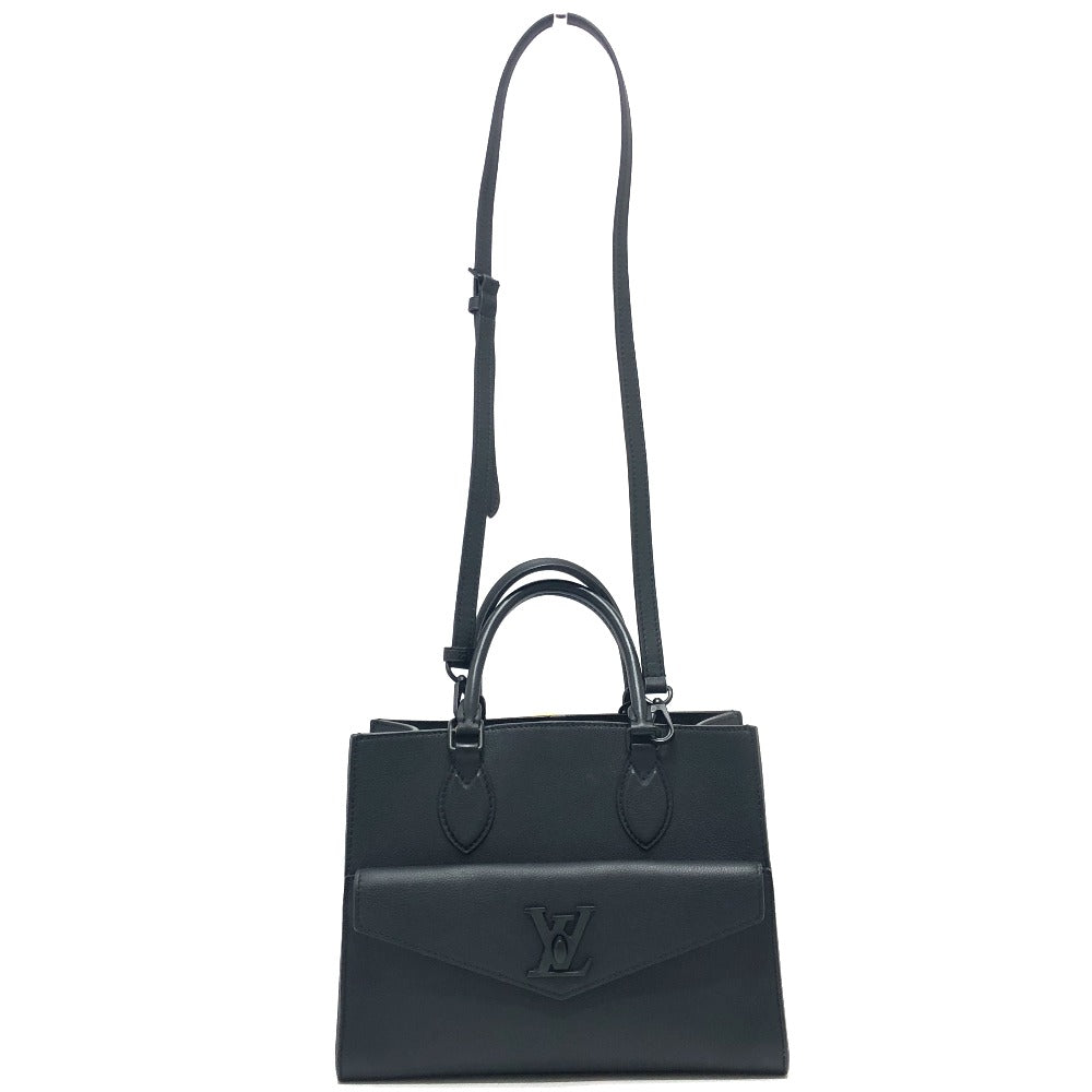 Louis Vuitton Handbag M55845 Grain Calfskin Leather Black Rock Me Tote Pm