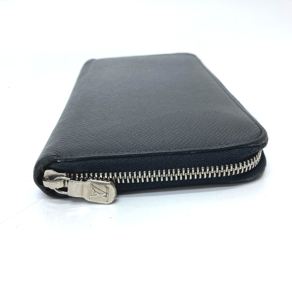 Louis Vuitton Long Wallet Purse M30056 Taiga Leather Black Zippy Organizer Nm Mens