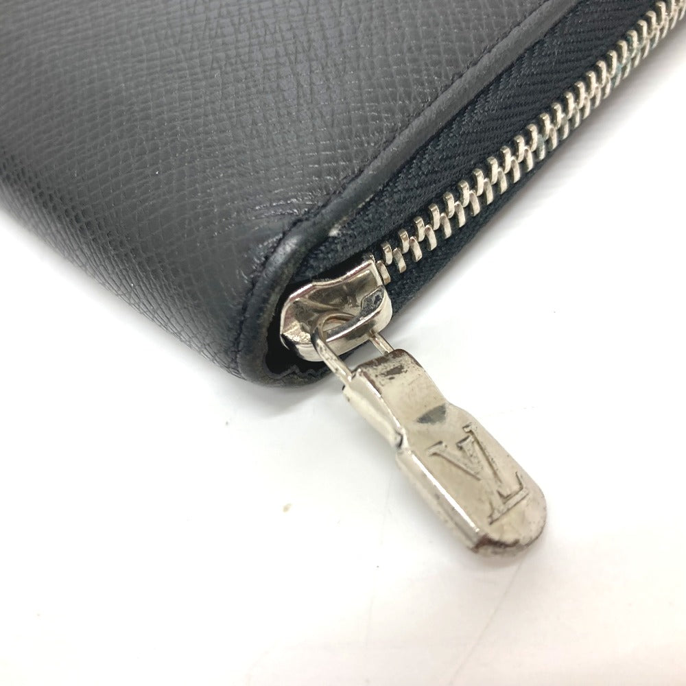 Louis Vuitton Long Wallet Purse M30056 Taiga Leather Black Zippy Organizer Nm Mens