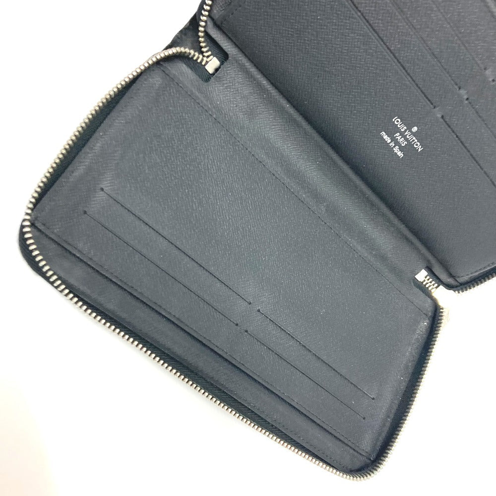 Louis Vuitton Long Wallet Purse M30056 Taiga Leather Black Zippy Organizer Nm Mens