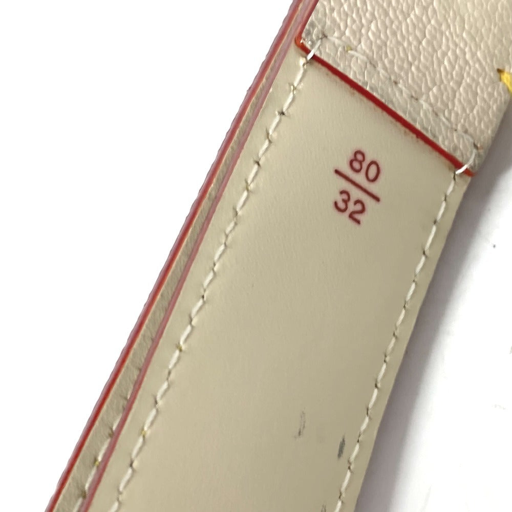 Louis Vuitton Belt M6870W Suhari Leather White Suhari Santur Suhalirah Women 80
