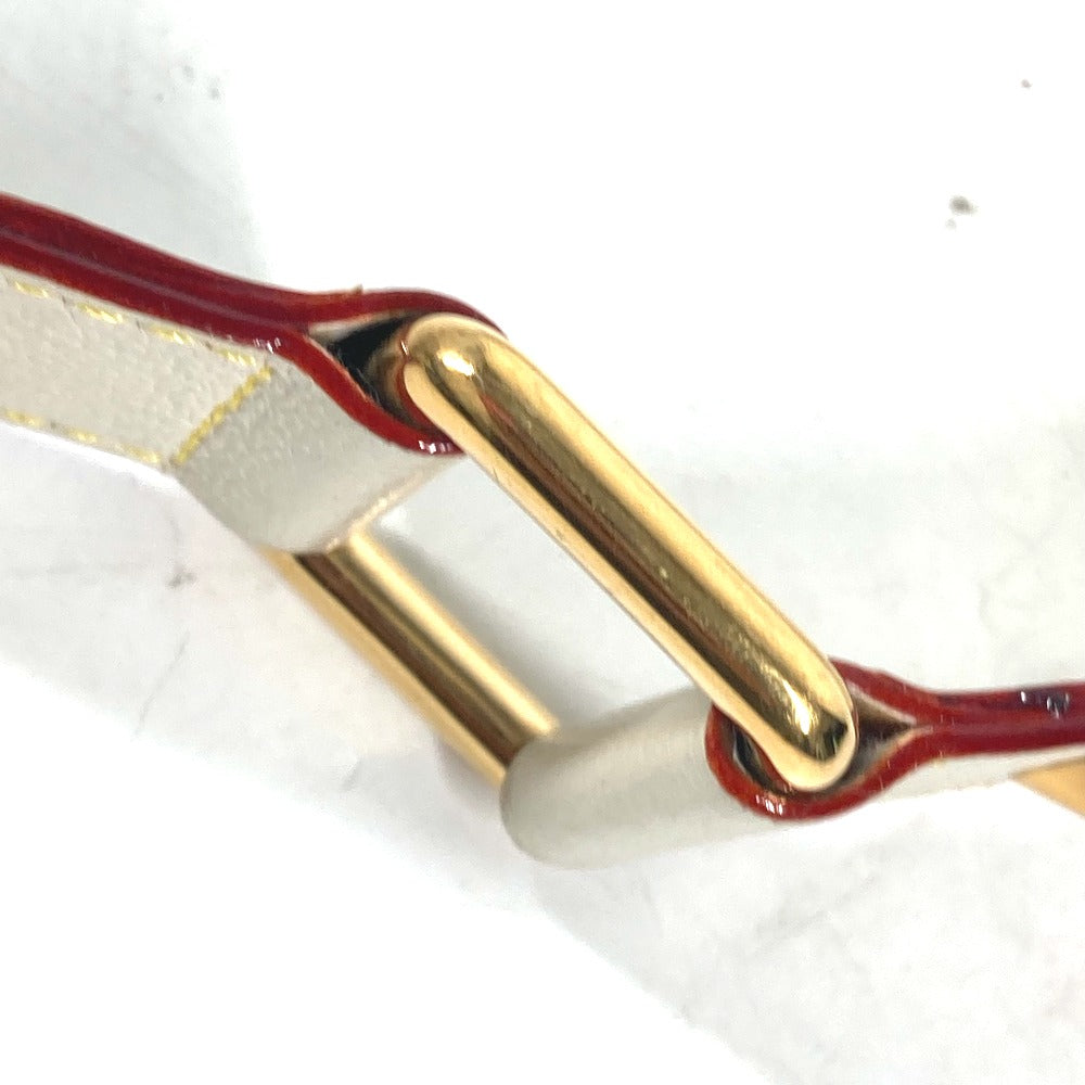 Louis Vuitton Belt M6870W Suhari Leather White Suhari Santur Suhalirah Women 80